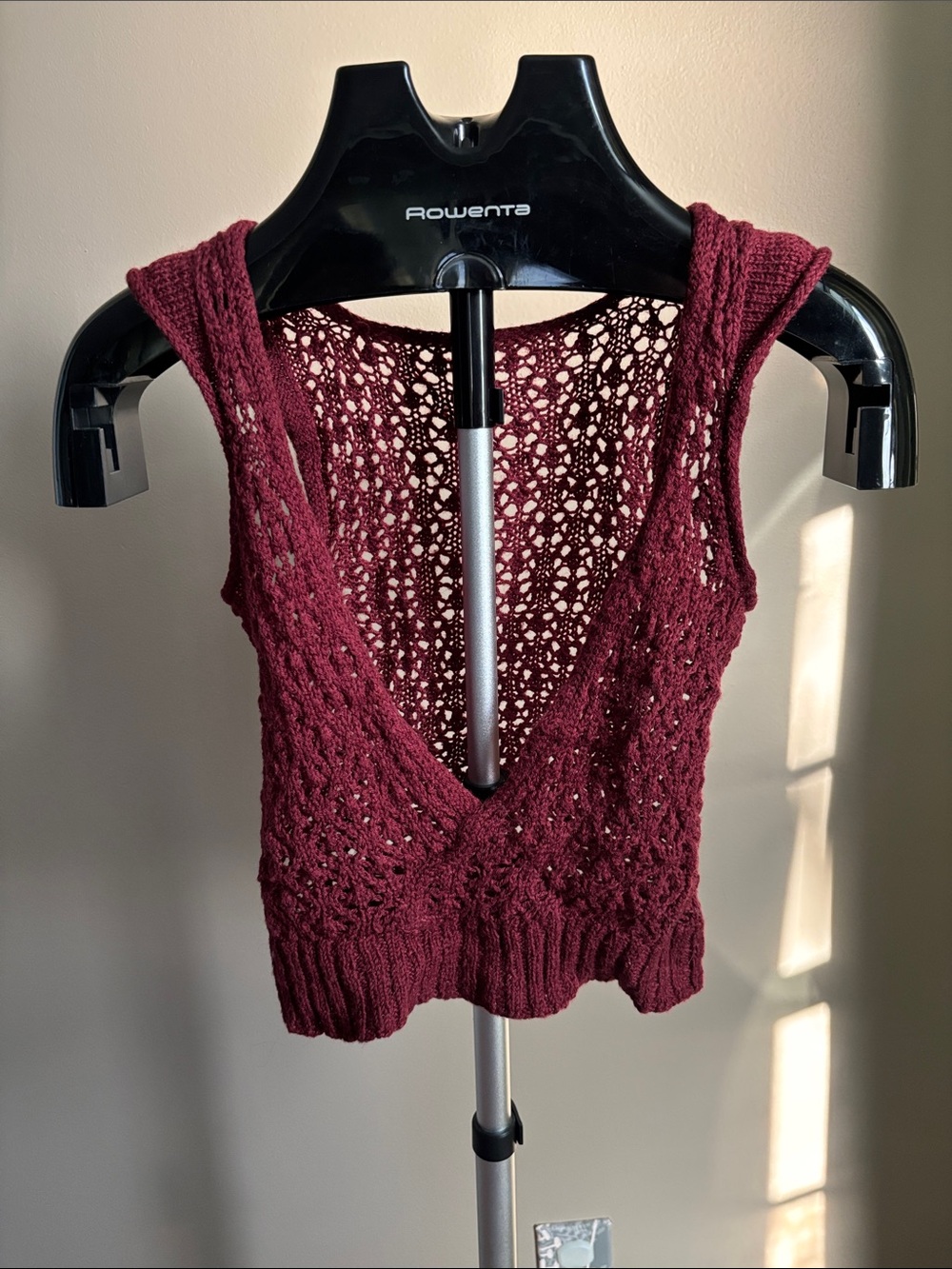 Hand knit lace vest